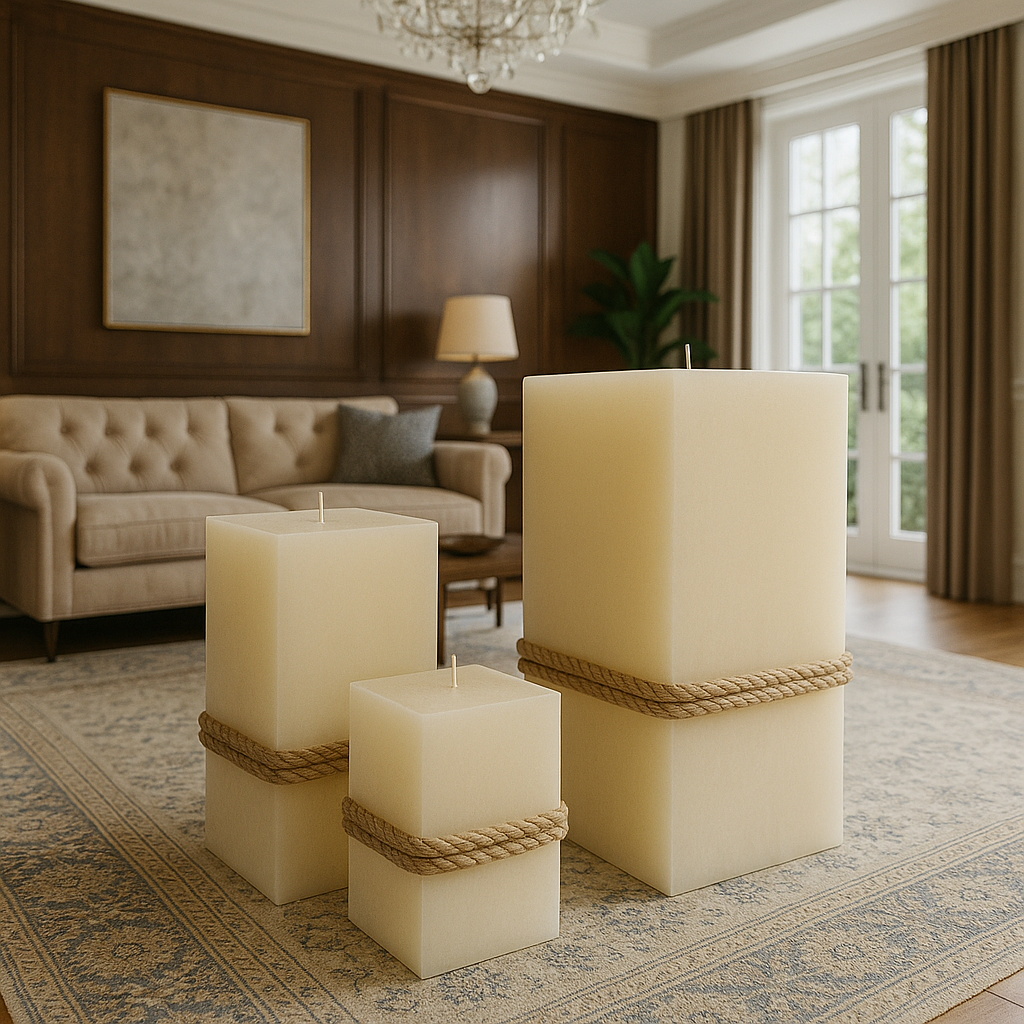 Velas de Chão Linha Atmos – Design Escultural e Artesanal